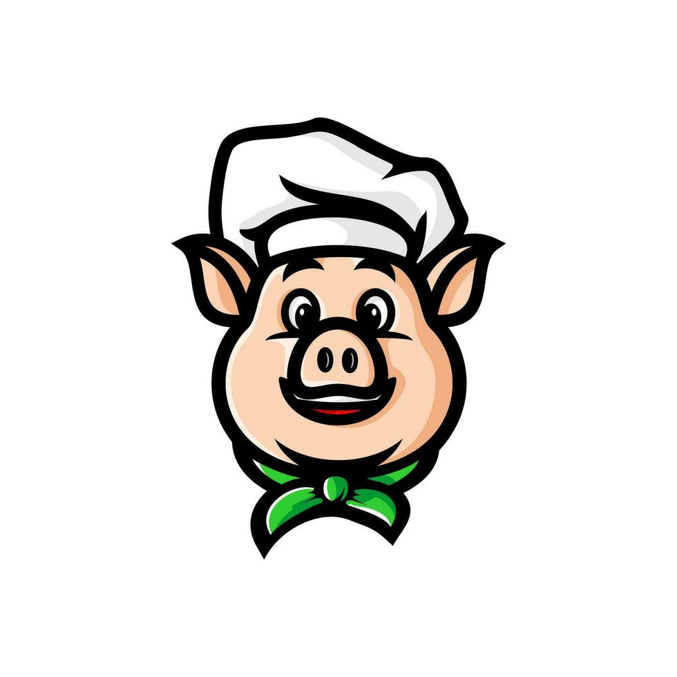vector cartoon pig chef design