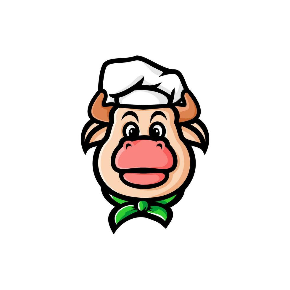 CHEF COW CARTOON vector