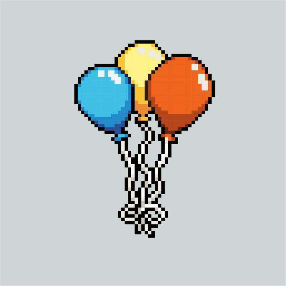 Pixel art illustration balloon. Pixelated balloon. Party Balloon pixelated for the pixel art game and icon for website and video game. old school retro. vector