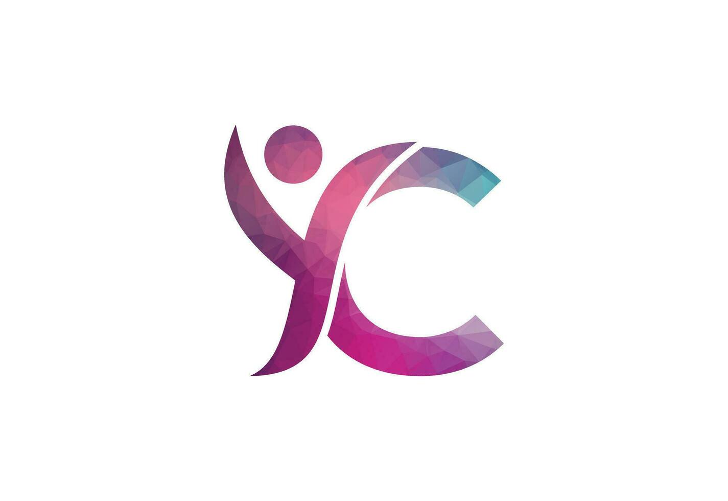 Abstract Initial Letter C Connecting People Logo. vector