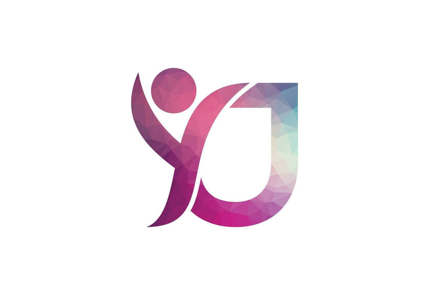 Abstract Initial Letter J Connecting People Logo. vector