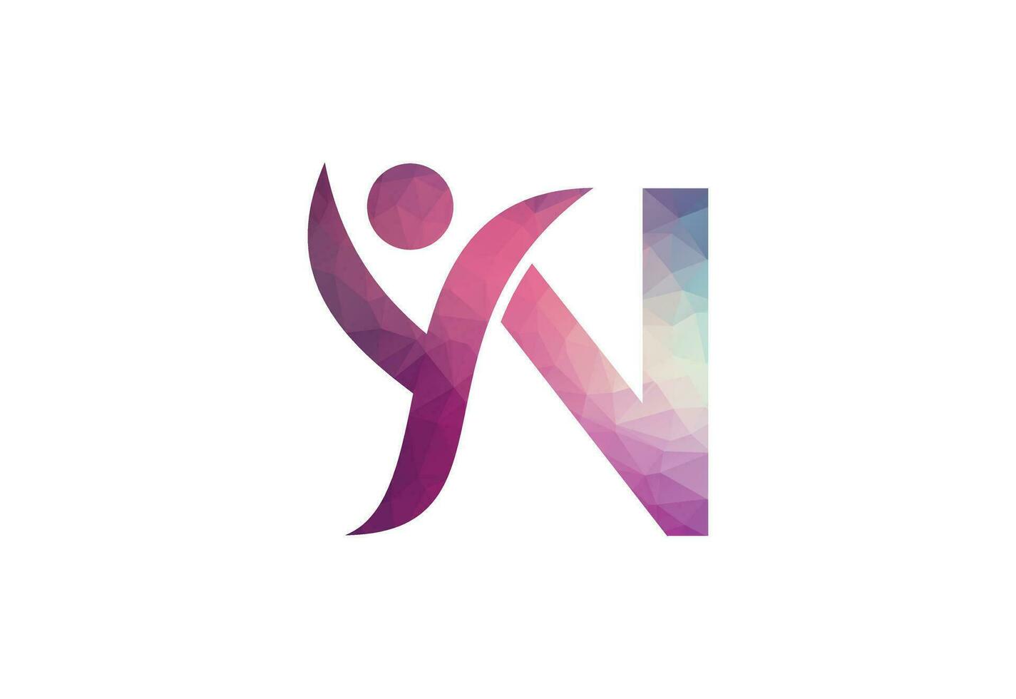 Abstract Initial Letter N Connecting People Logo. vector
