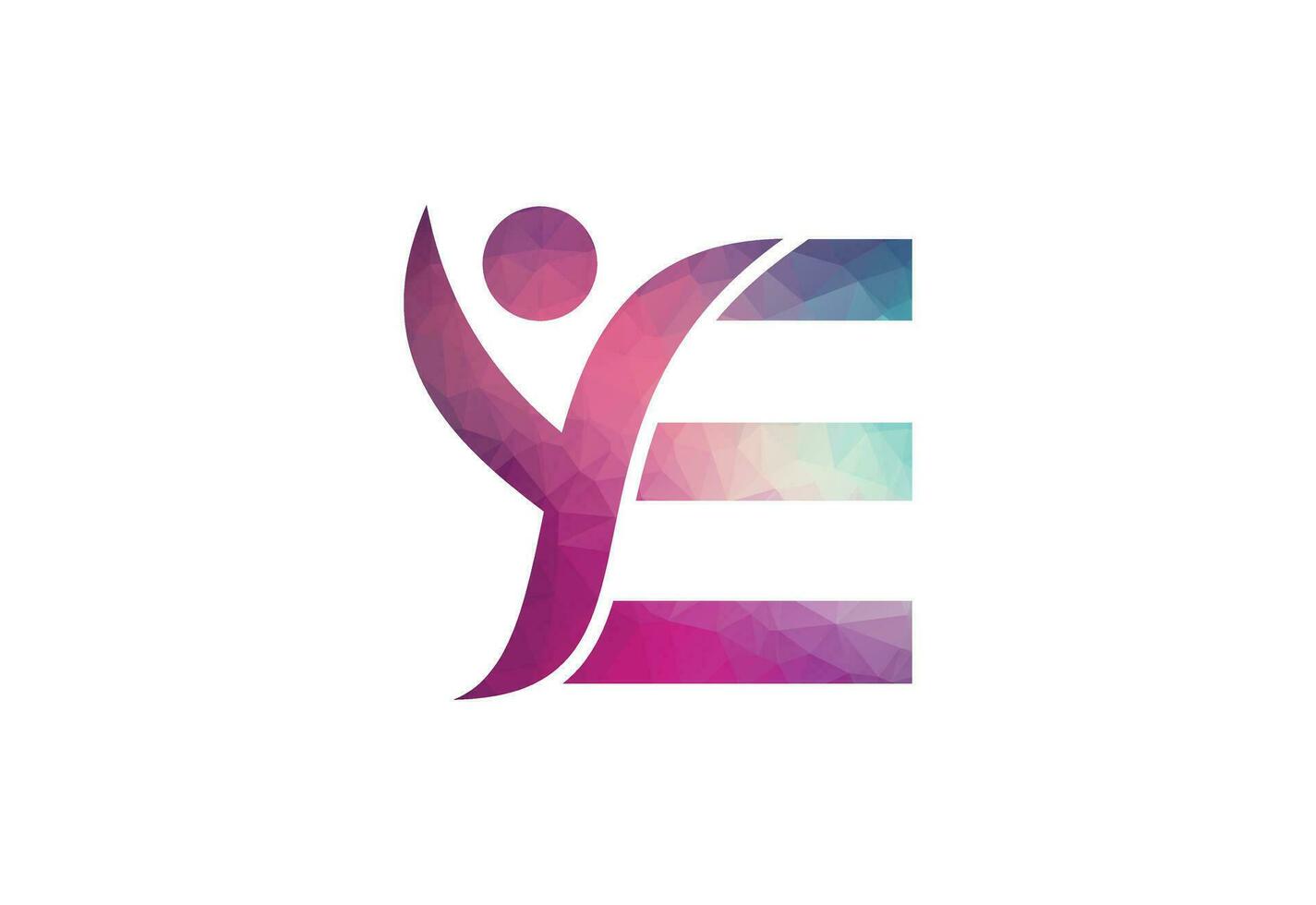 Abstract Initial Letter E Connecting People Logo. vector