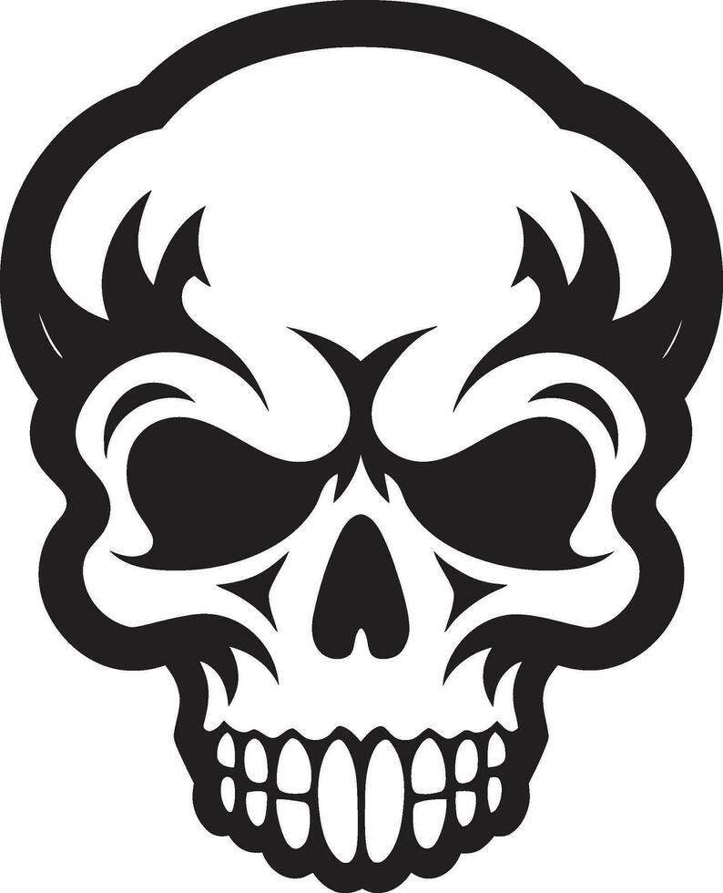 Skullhead Swagger Funky Black Vector Artistry Edgy Elegance Monochromatic Funky Skull Design