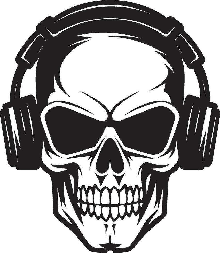 Sculpted Symphony Funky Black Vector Groove Cool Couture Elegance and Urban Swagger in Skullhead