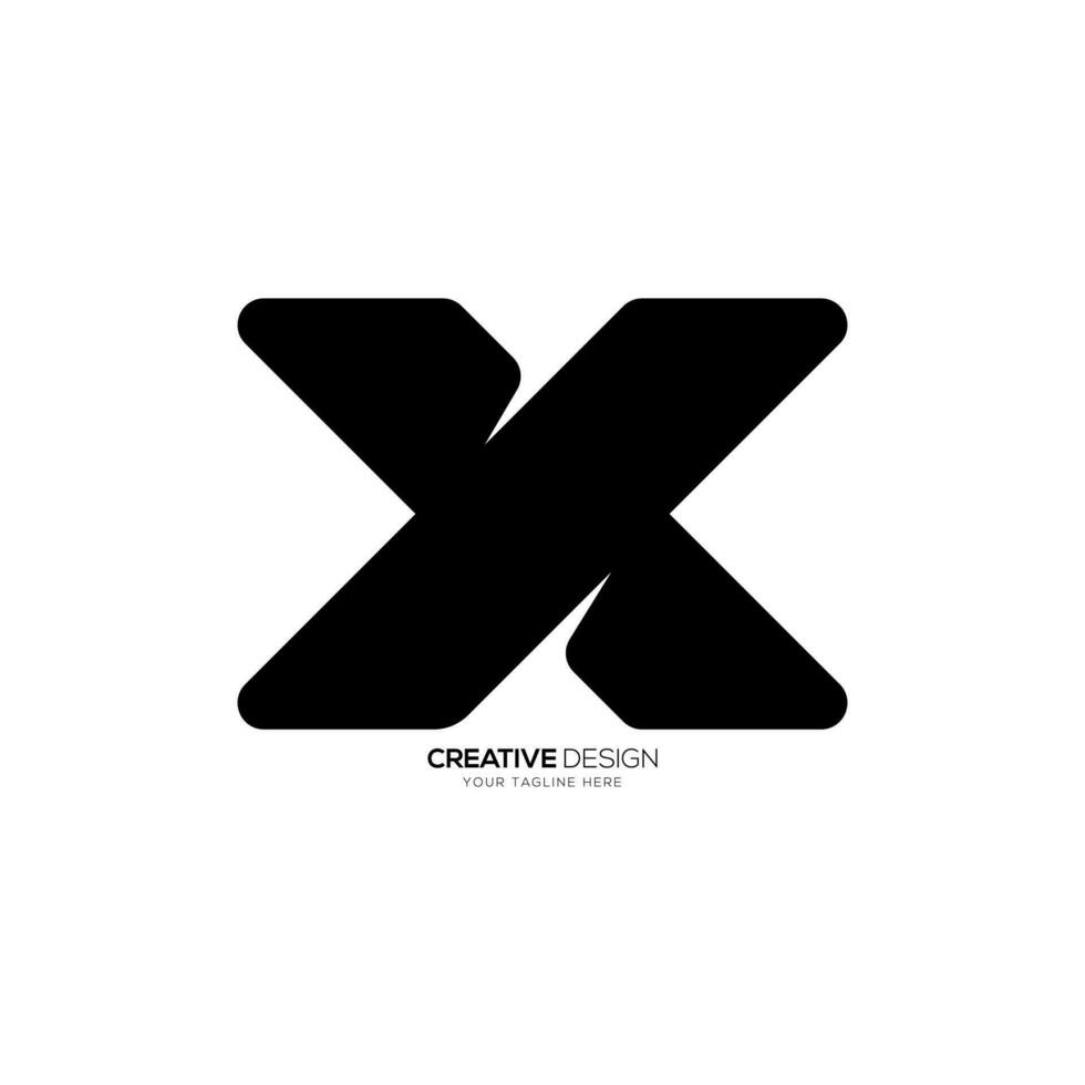 Letter X with bold shape simple abstract monogram logo branding design vector