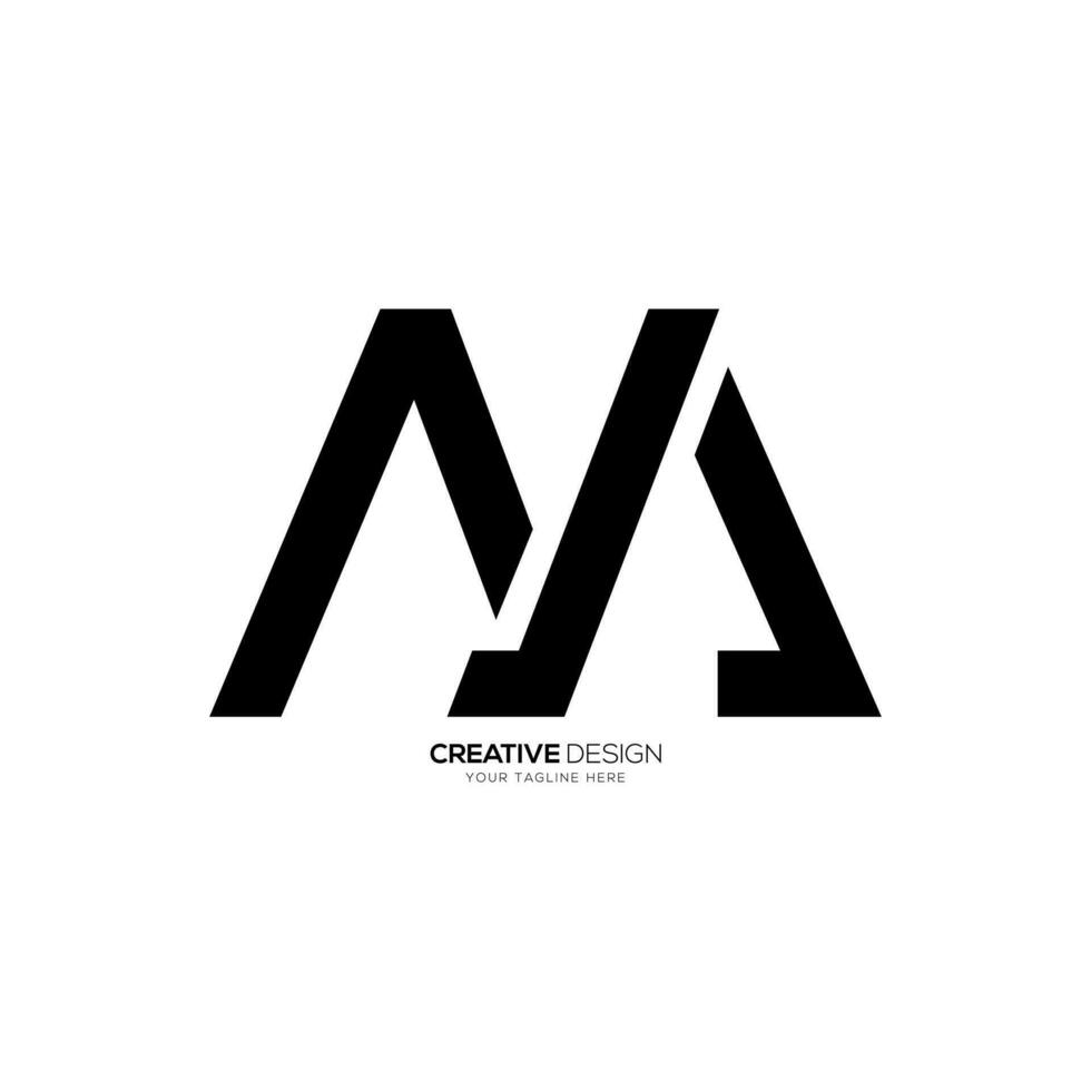 Letter a v m creative line art modern unique monogram logo vector