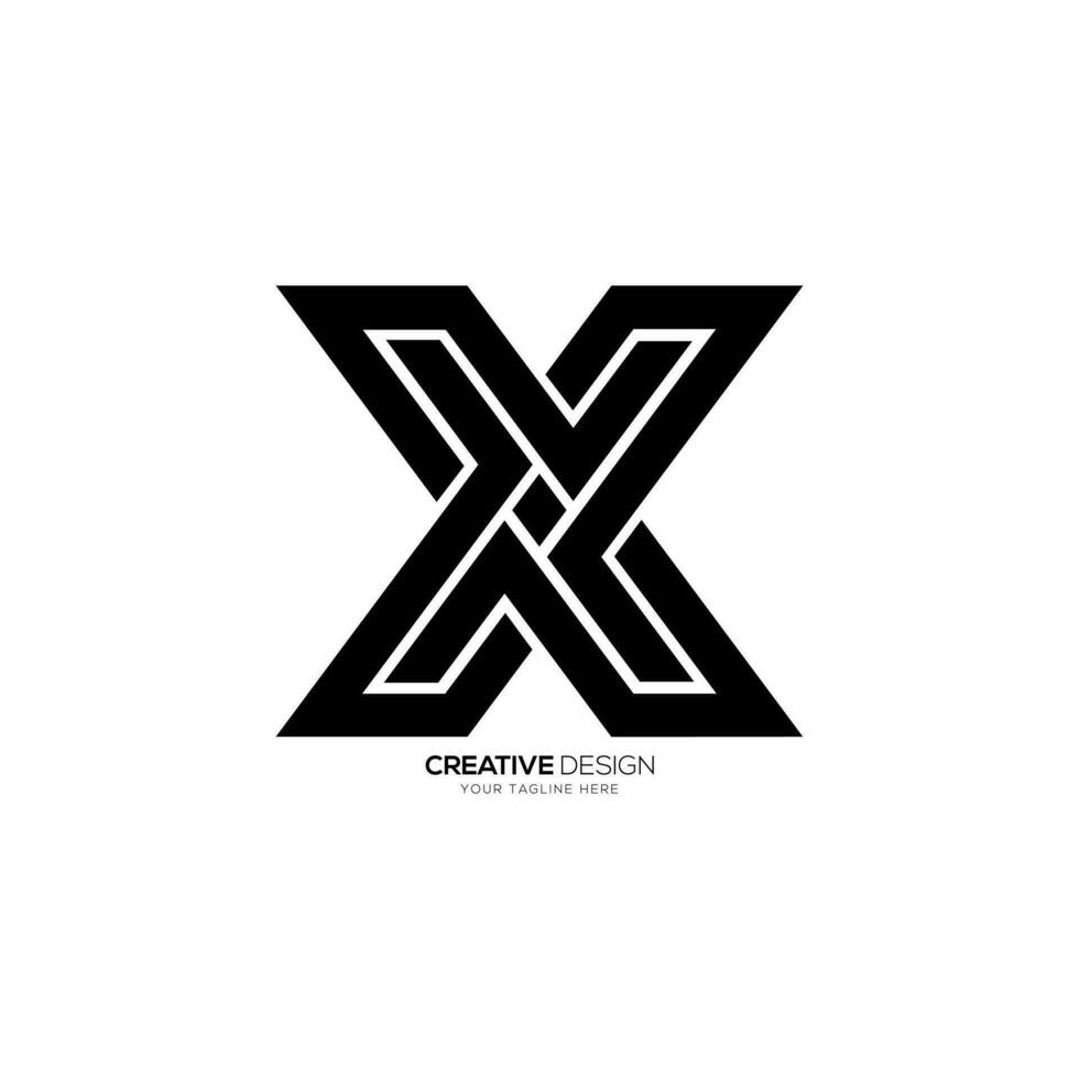 Letter X branding design with modern line shape new unique gaming logo vector