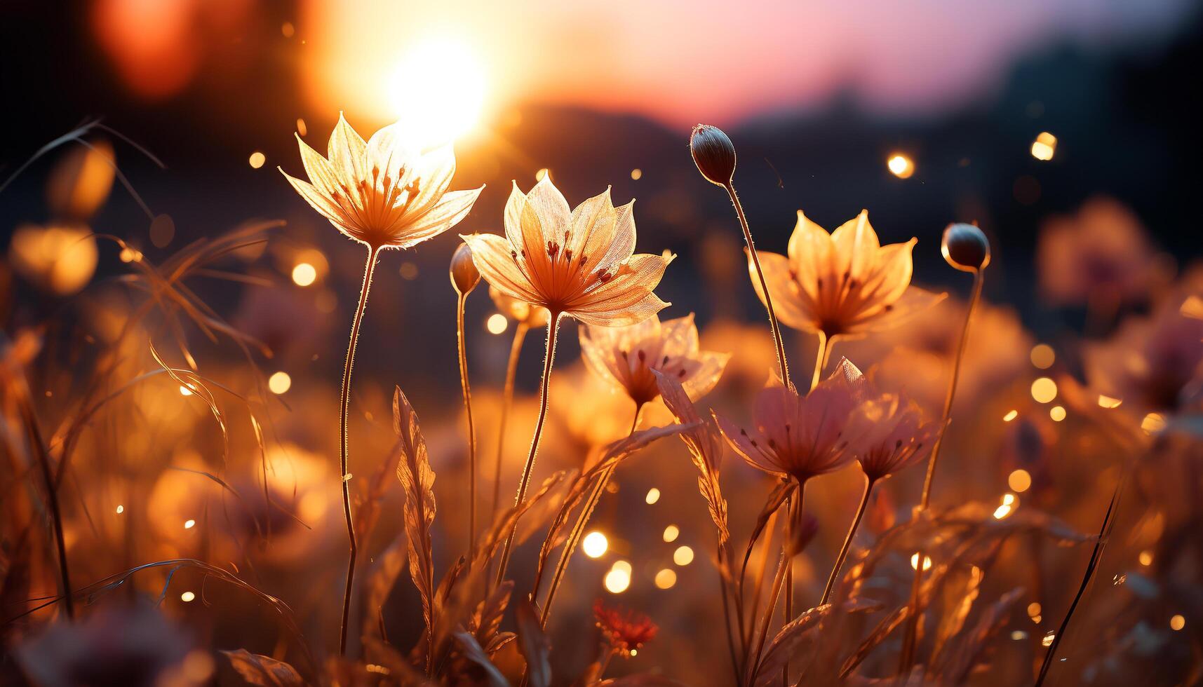 Bright yellow flower in meadow, nature vibrant decoration generated by AI photo
