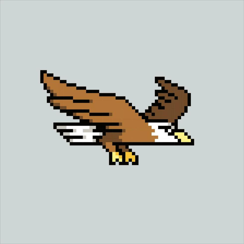 Pixel art illustration eagle. Pixelated eagle. eagle bird pixelated for the pixel art game and icon for website and video game. old school retro. vector