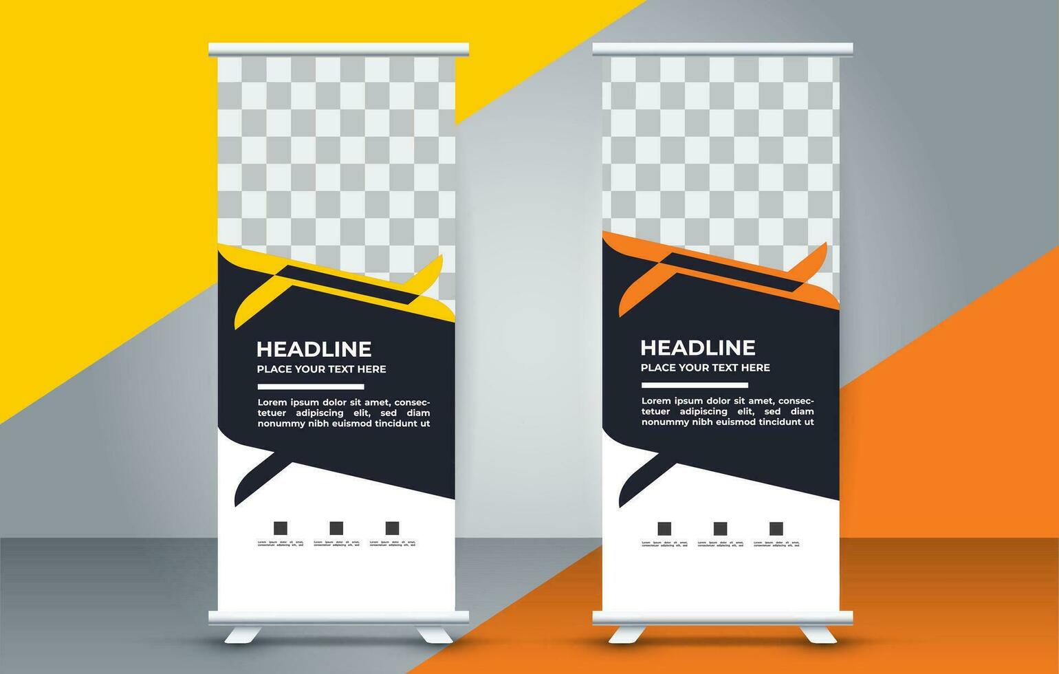 professional business roll up display standee template design vector