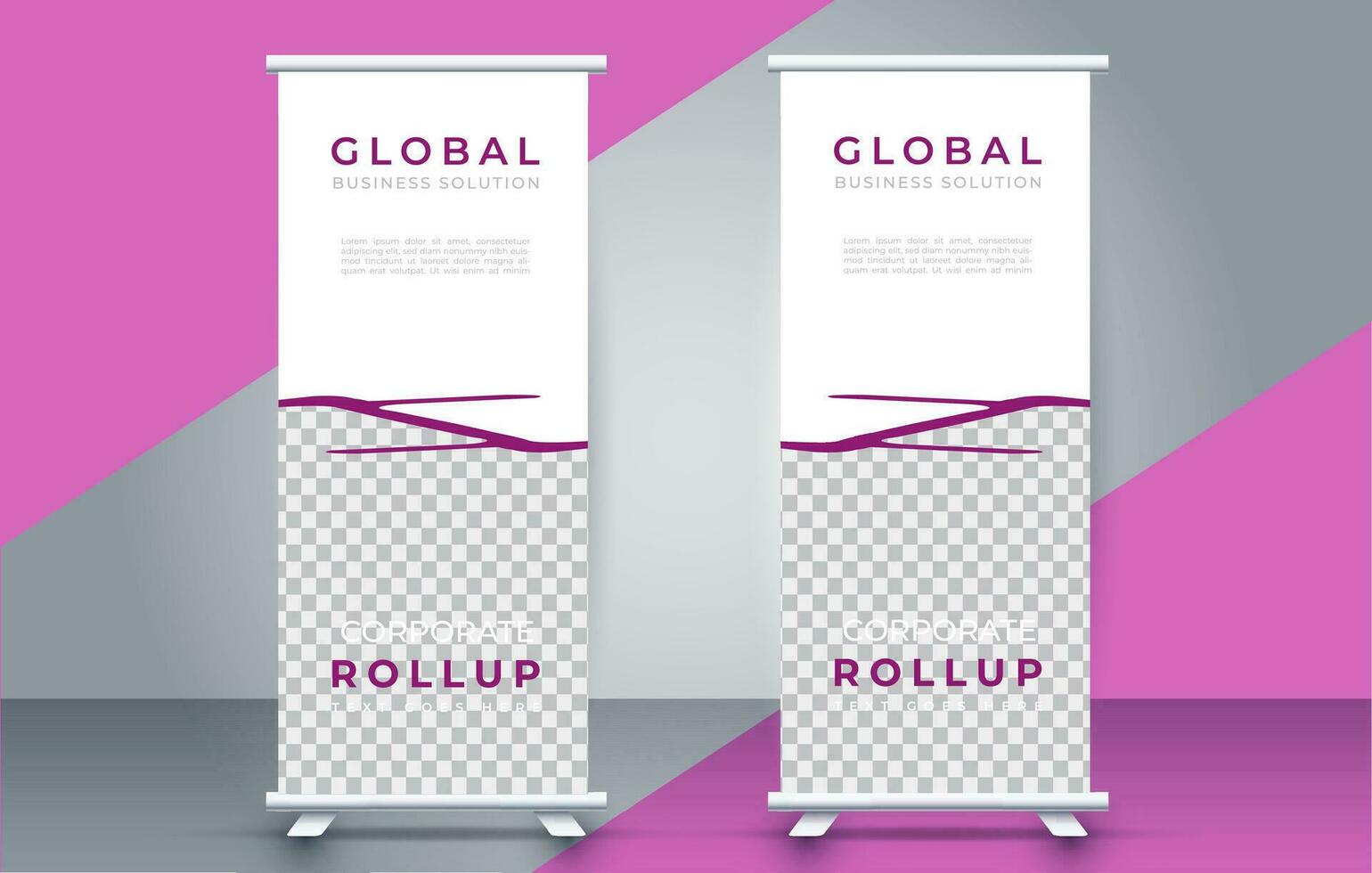 Modern roll up banner design template. flyer. pull up. presentation. brochure. poster. advertisement. print media vector