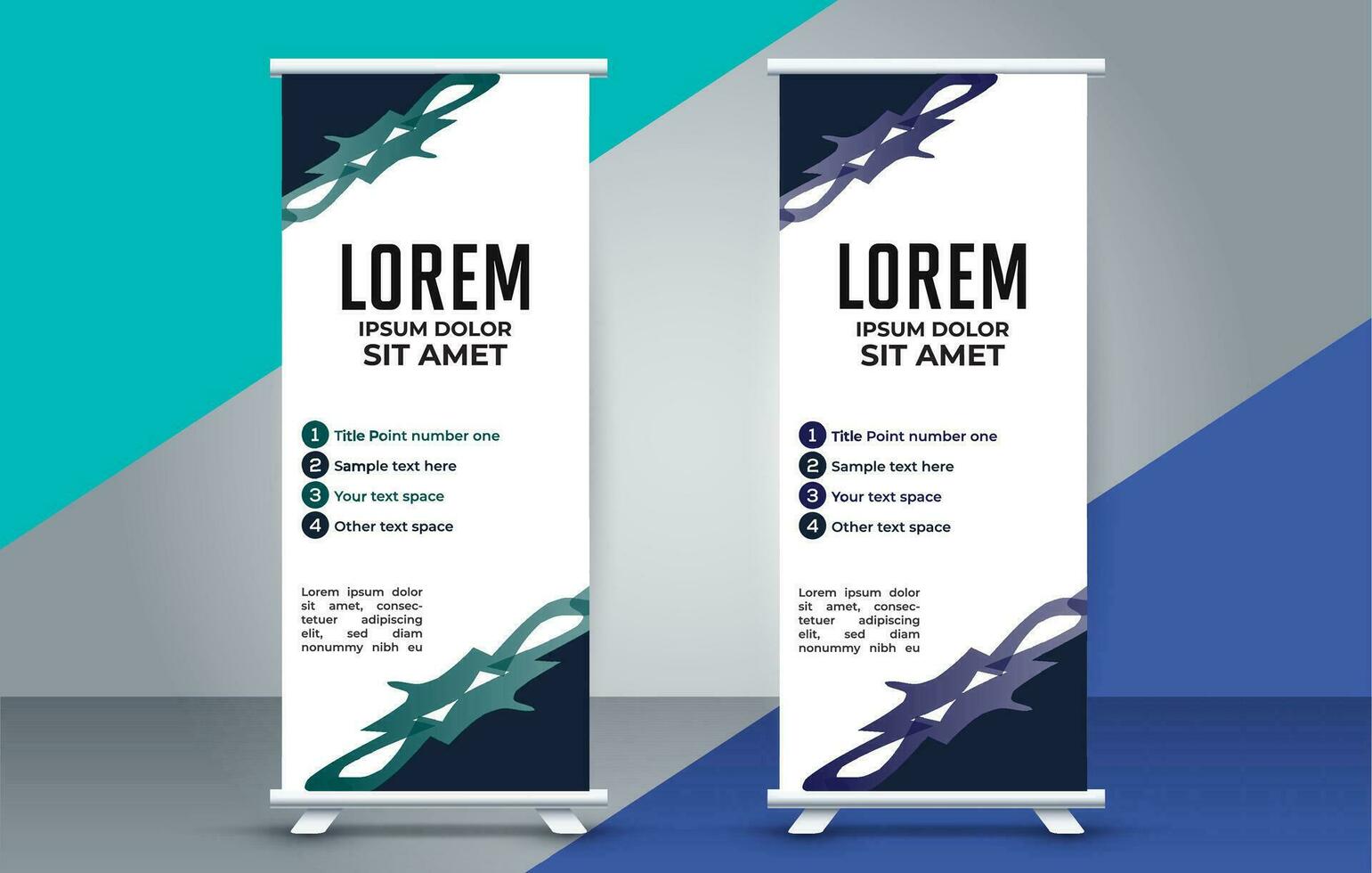 professional business roll up display standee template design vector