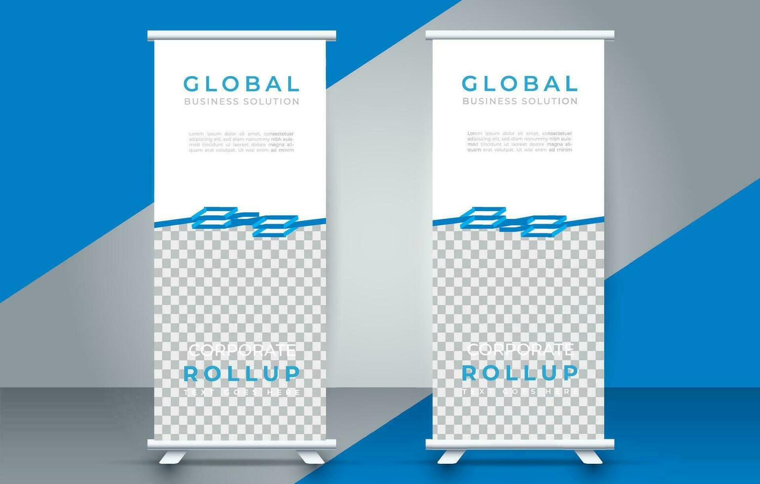 Modern roll up banner design template. flyer. pull up. presentation. brochure. poster. advertisement. print media vector