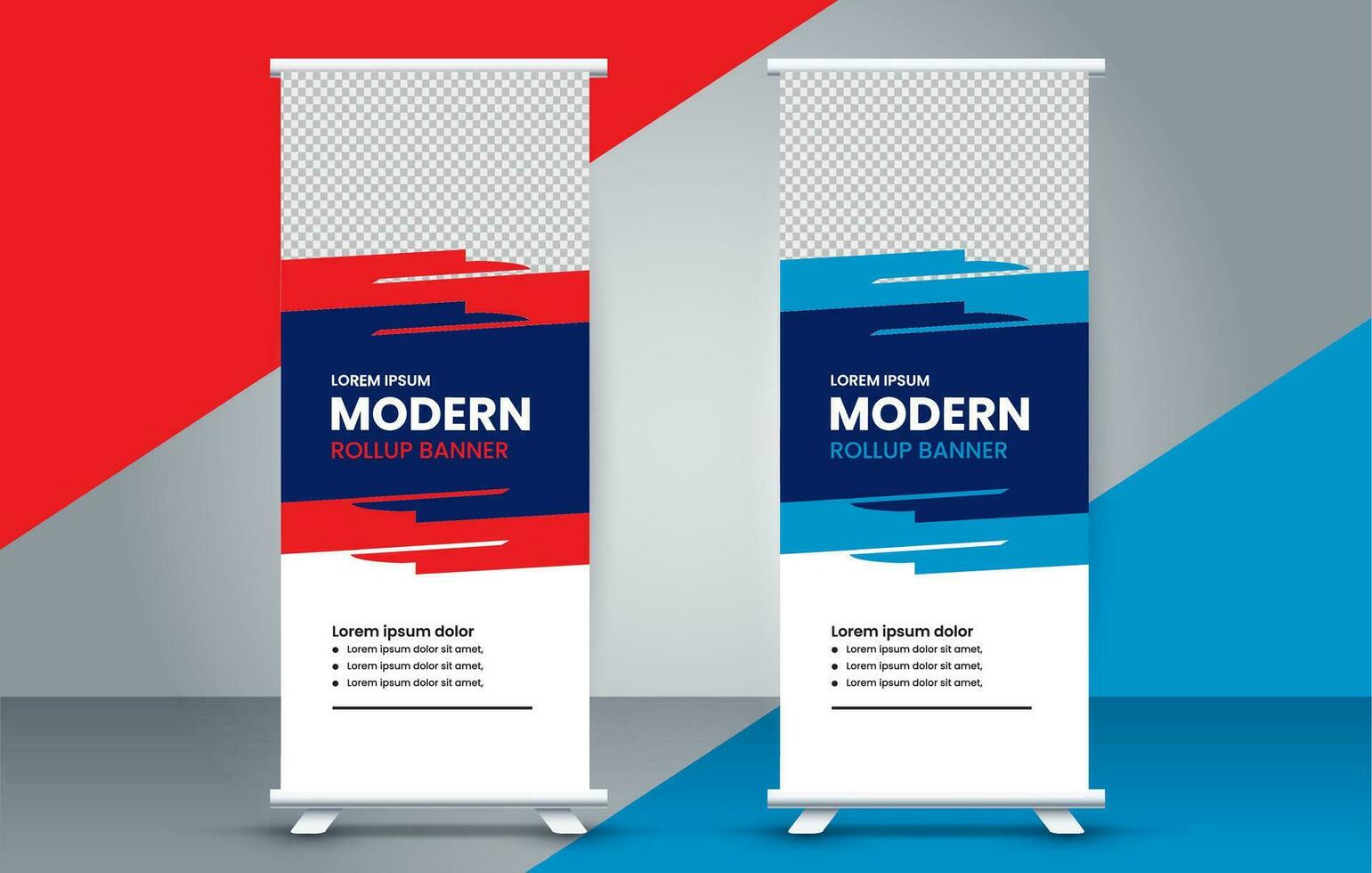 professional business roll up display standee template design vector