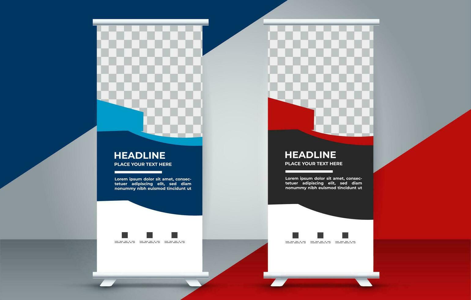 professional business roll up display standee template design vector