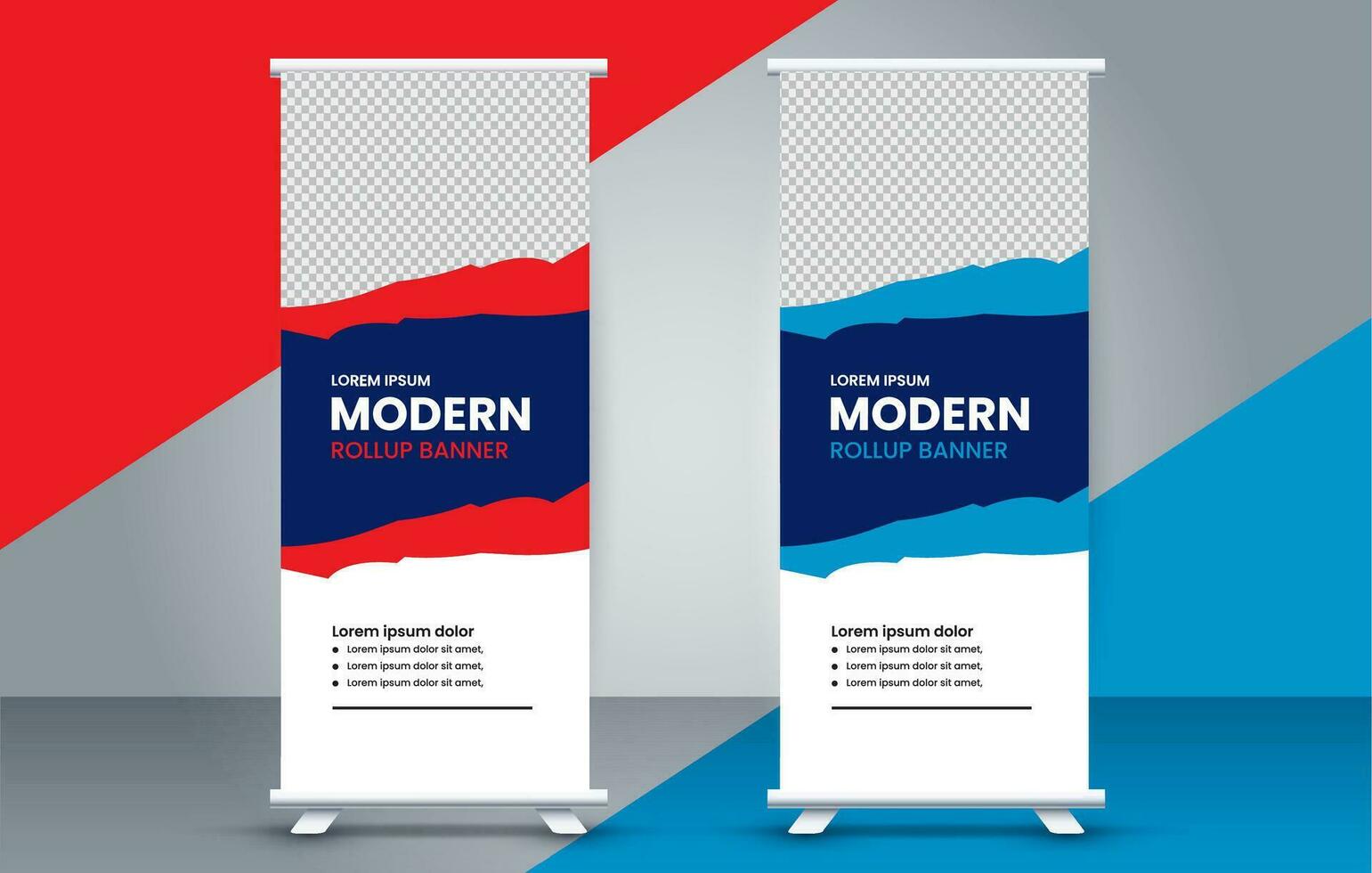 professional business roll up display standee template design vector