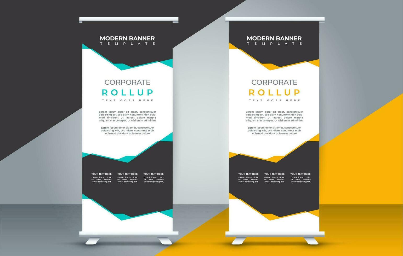 business roll up banner design display standee for presentation purpose vector