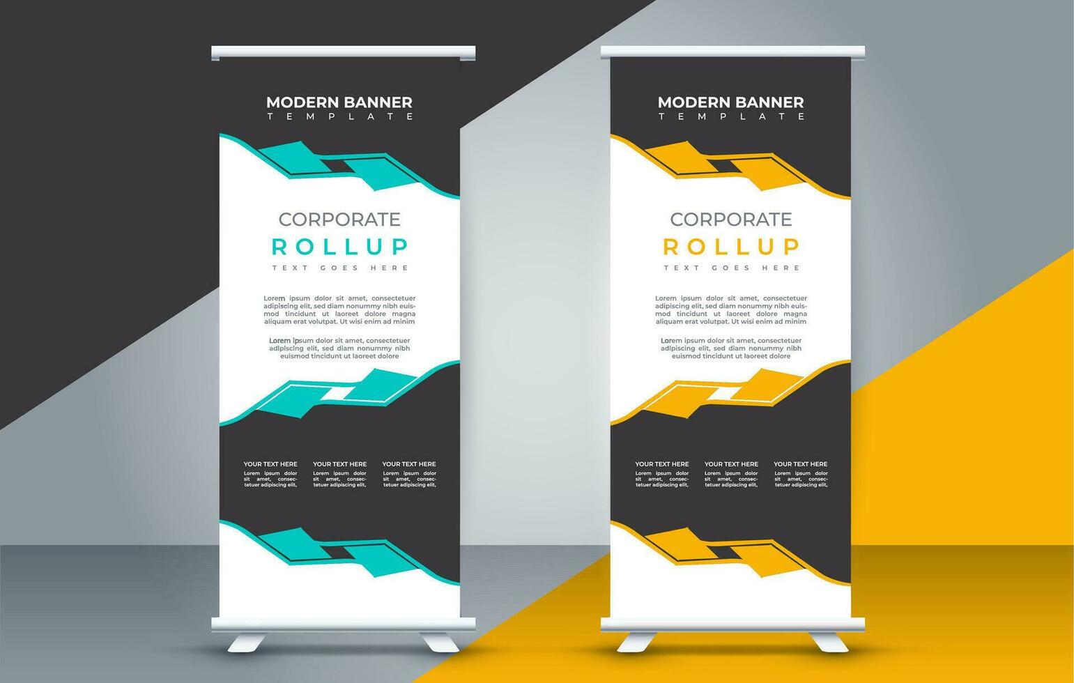 business roll up banner design display standee for presentation purpose vector