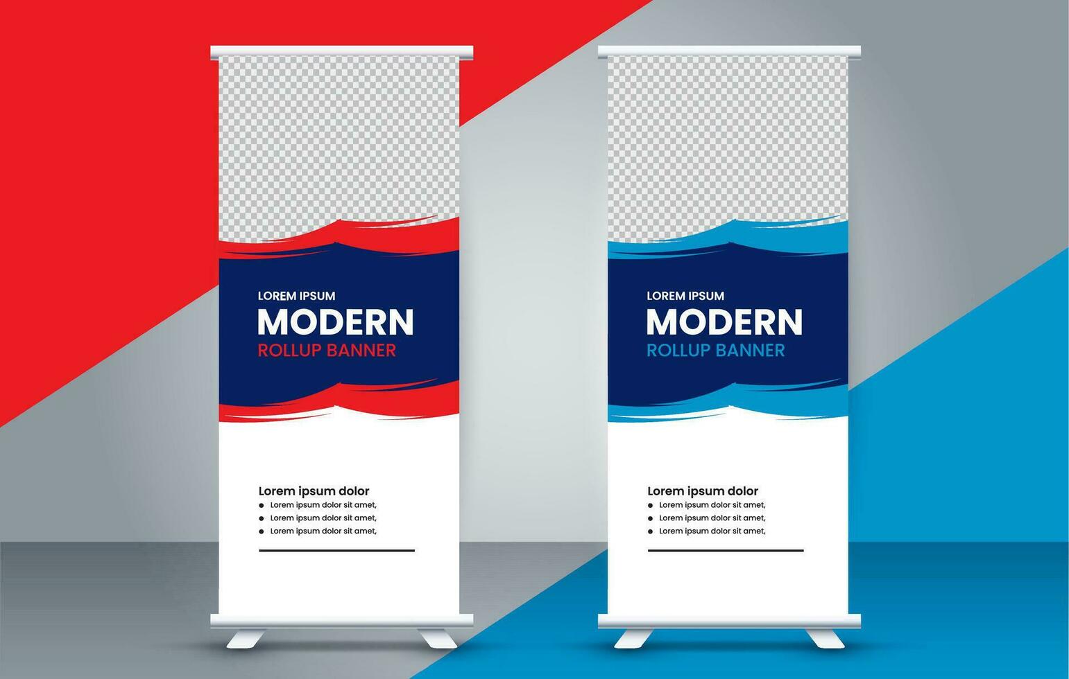 professional business roll up display standee template design vector