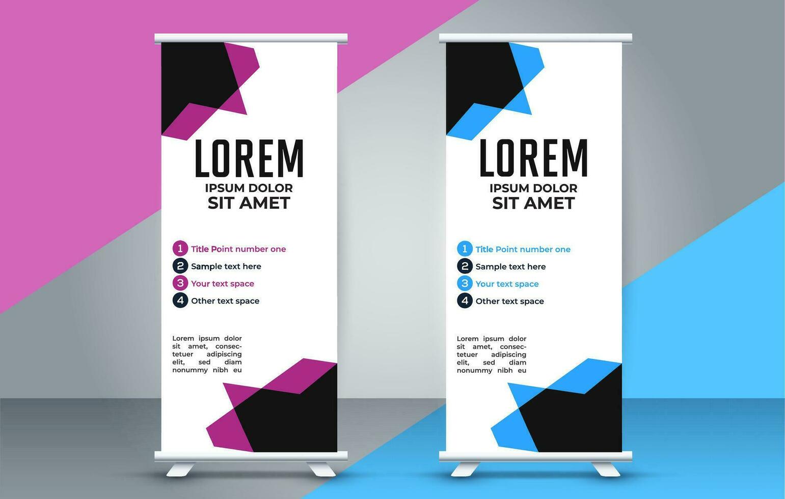 professional business roll up display standee template design vector