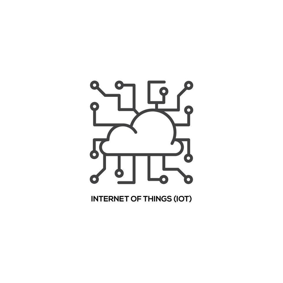 Internet of Things icon, cloud data, technology concept. Modern sign, linear pictogram, outline symbol, simple thin line vector design element template