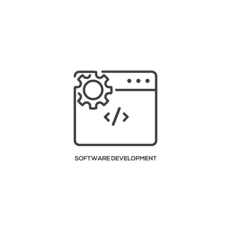 Software Development icon, technology concept. Modern sign, linear pictogram, outline symbol, simple thin line vector design element template