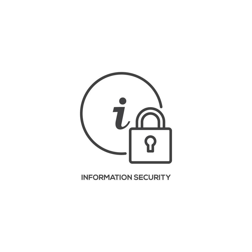 Information Security icon, business concept. Modern sign, linear pictogram, outline symbol, simple thin line vector design element template