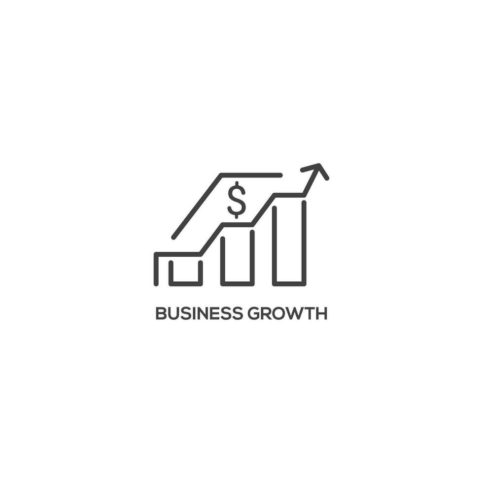 Business growth icon, business concept. Modern sign, linear pictogram, outline symbol, simple thin line vector design element template