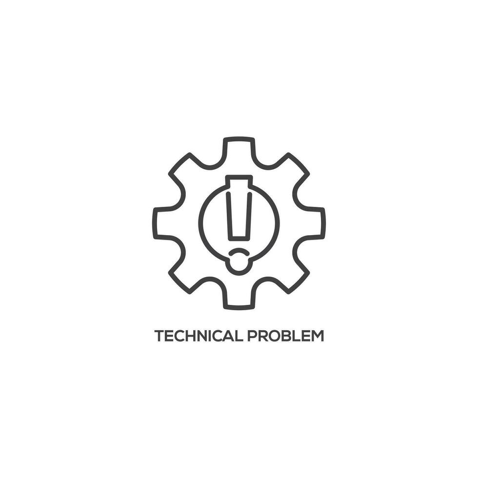 Technical problem icon. Modern sign, linear pictogram, outline symbol, simple thin line vector design element template