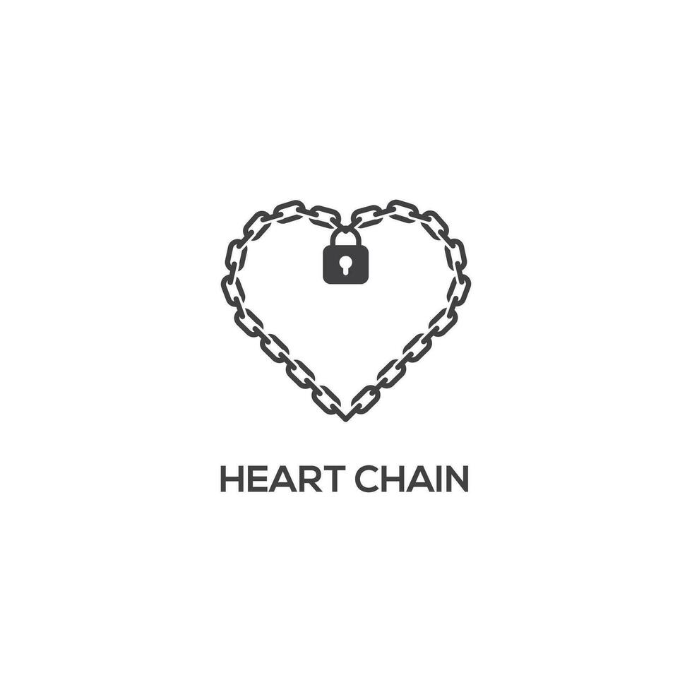 Love heart chain icon. Modern sign, linear pictogram, outline symbol, simple thin line vector design element template