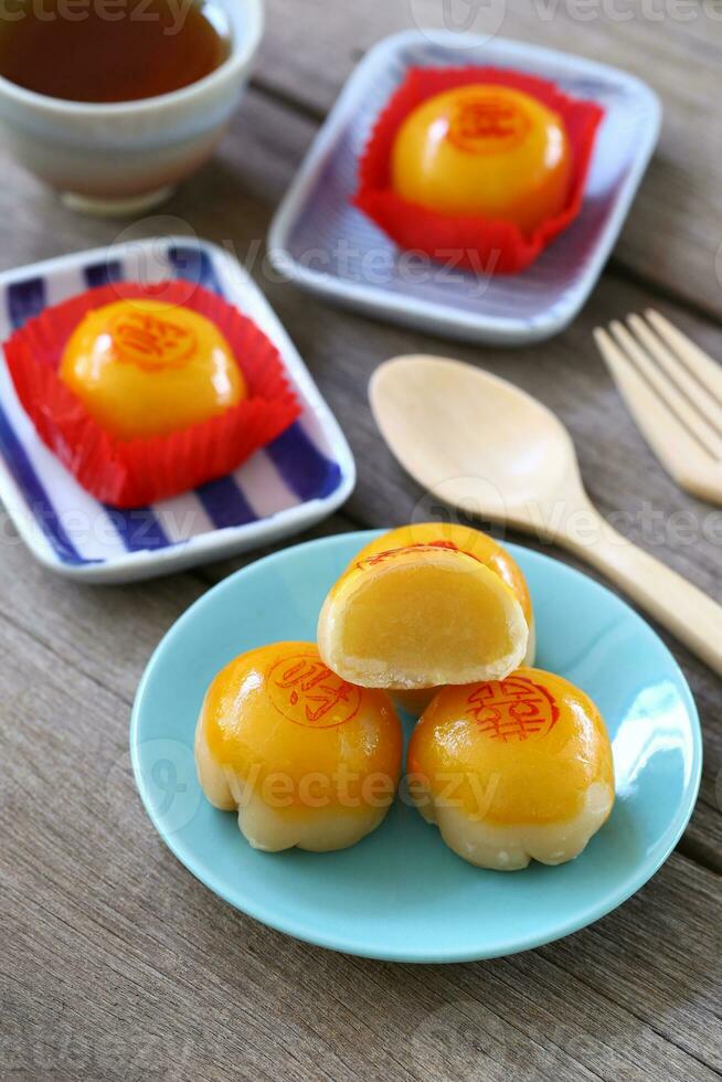 Chinese pastry on the dish. photo