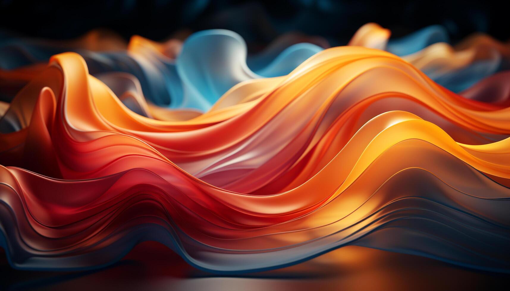 Abstract wave pattern in vibrant colors, a modern decoration generated by AI photo