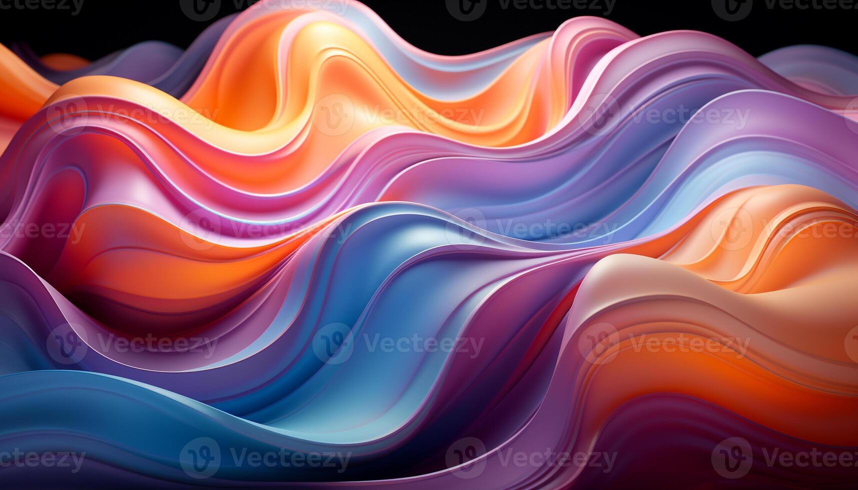 Abstract backdrop with smooth, flowing wave pattern in vibrant colors generated by AI photo
