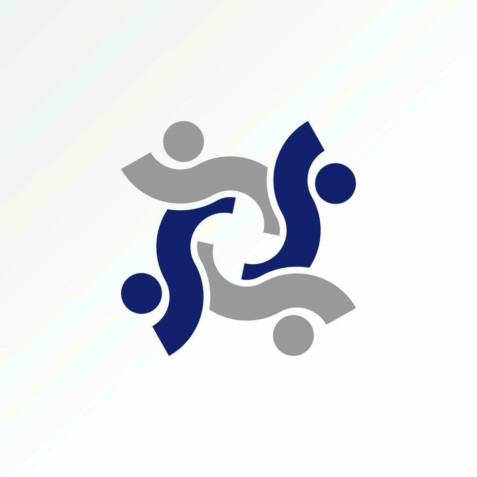 Logo design graphic concept creative abstract premium vector sign stock 4 initial S font like happy active human pattern Related to monogram community