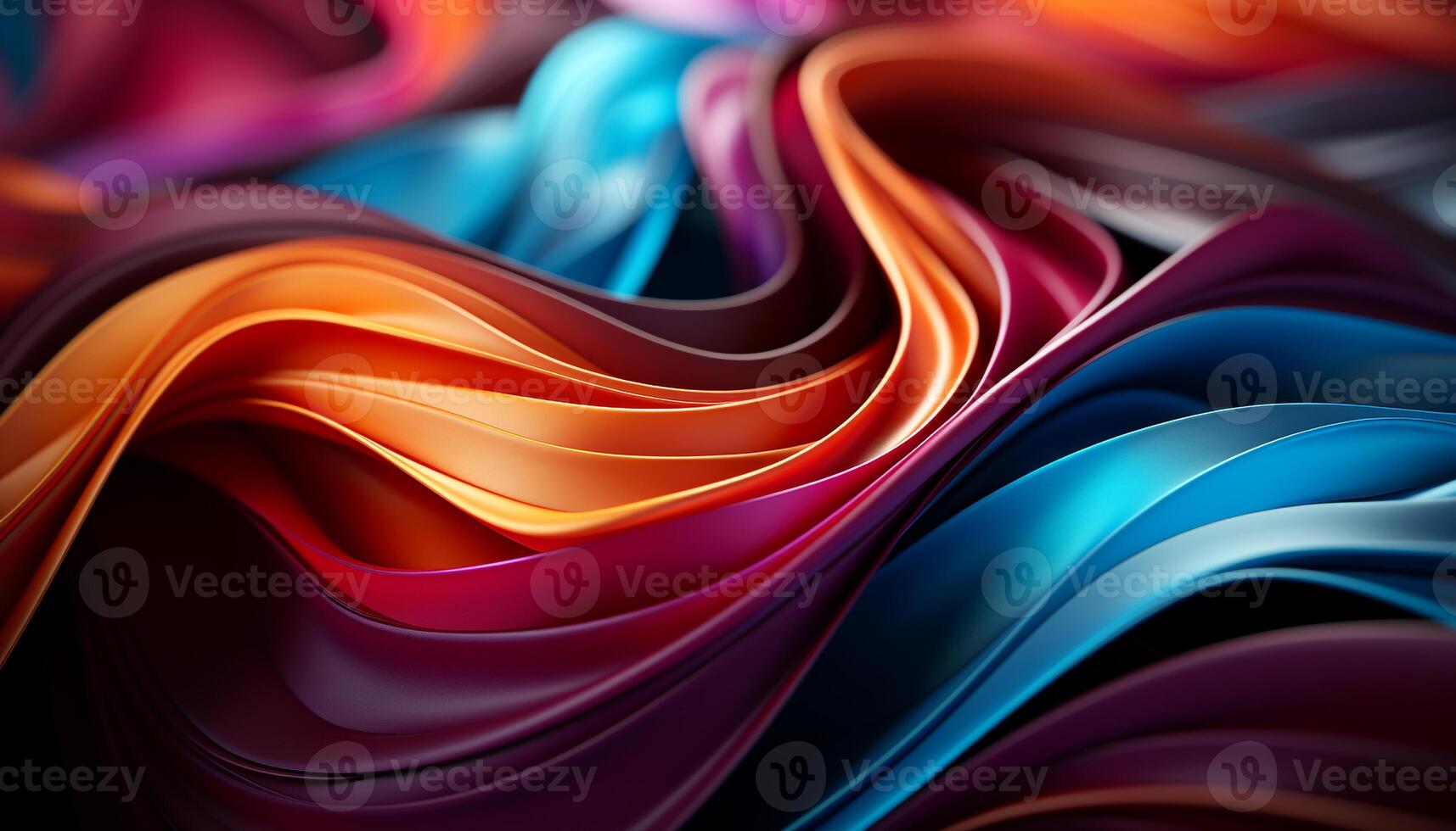 Abstract multi colored pattern backdrop with blue curve decoration wave design generated by AI photo