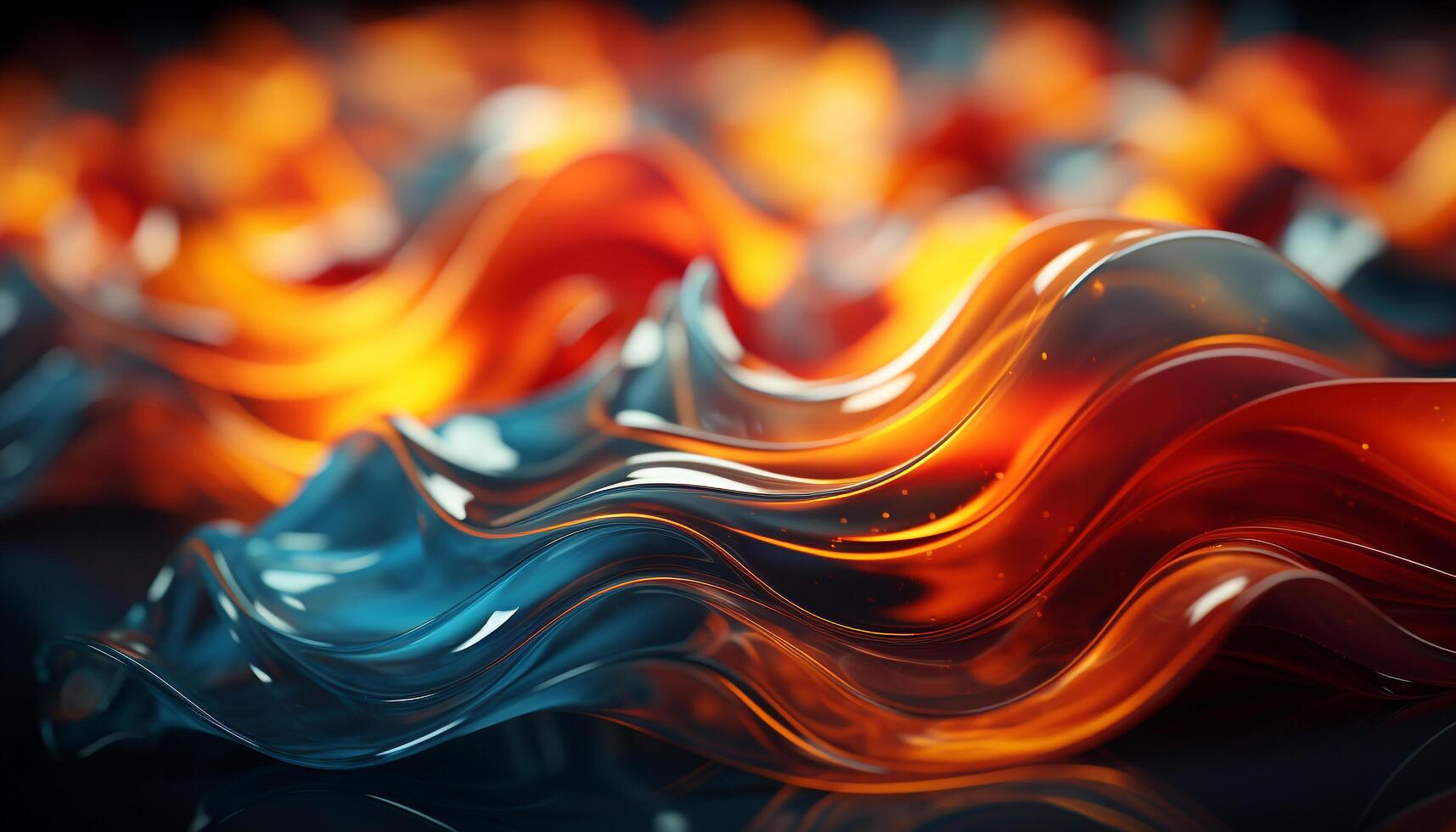 Abstract background with multi colored flames in a close up pattern generated by AI photo