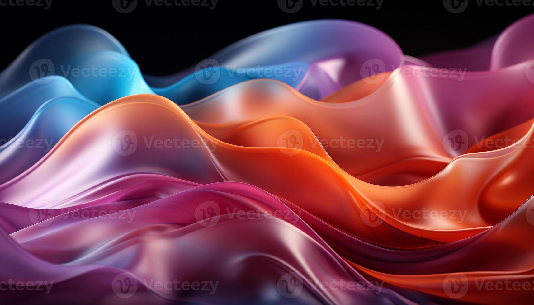 Abstract backdrop with smooth, flowing wave pattern in vibrant colors generated by AI photo