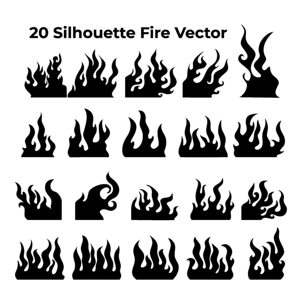 fire silhouette. flame. flame silhouette. illustration of a burning fire. vector