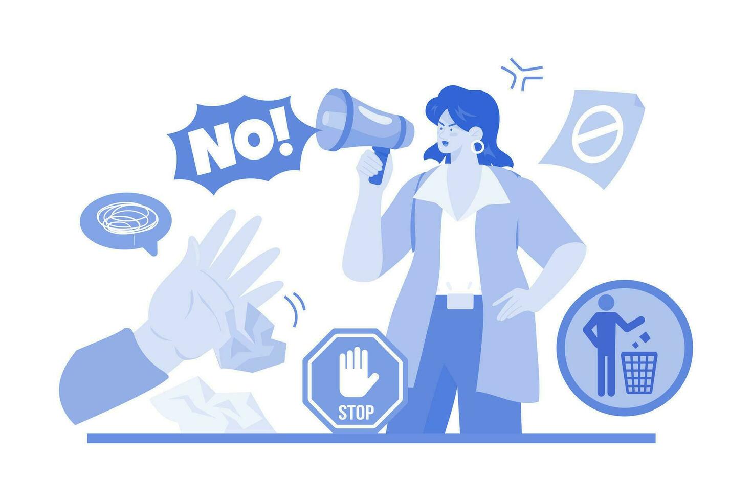 Stop Throwing Trash Campaign vector