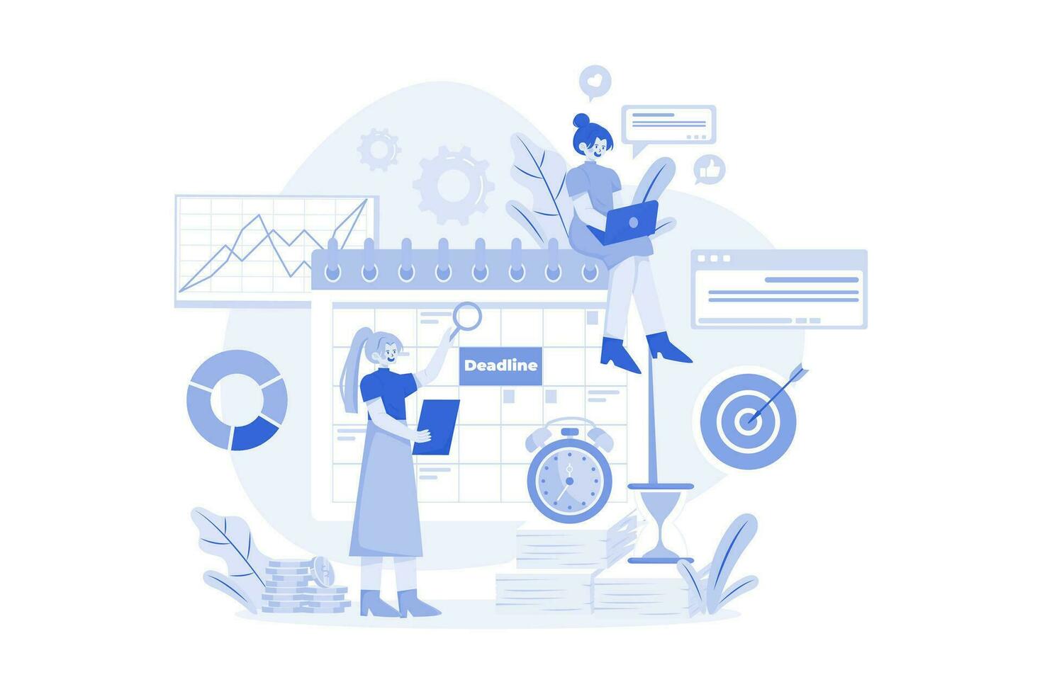 Business Team Managing Task Schedule vector