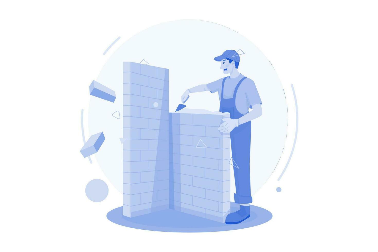Construction Workers Building The Wall vector