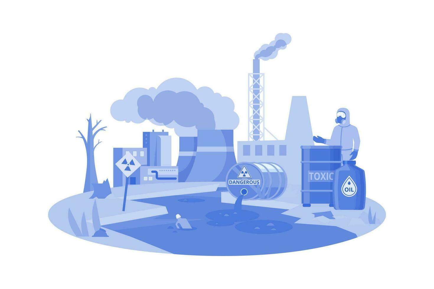 Harmful Waste Illustration concept on a white background vector