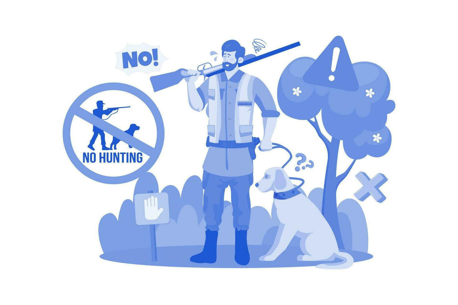 Illegal Hunting Of Animals Is Strictly Prohibited vector