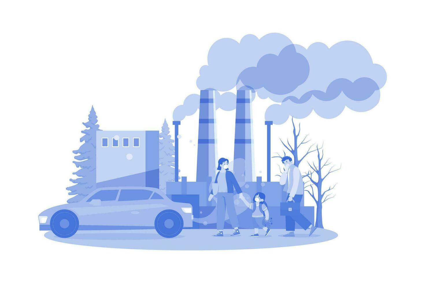 Air Pollution Illustration concept on white background vector