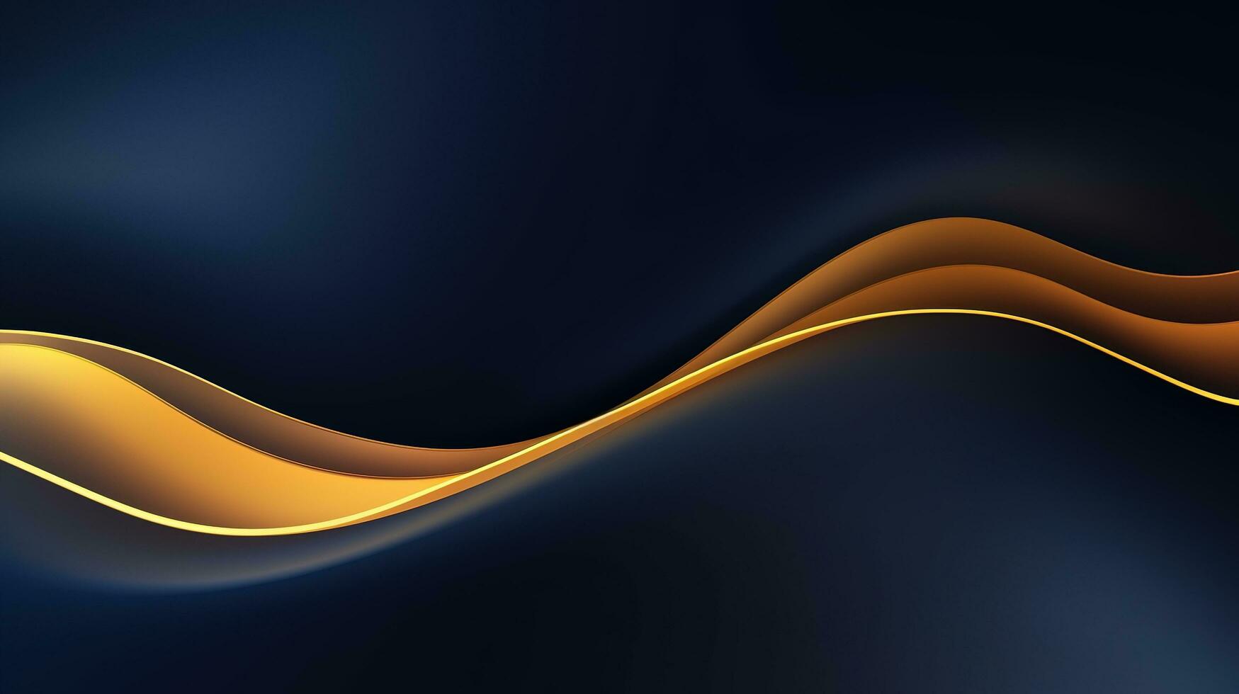 abstract background with golden waves. AI generative photo