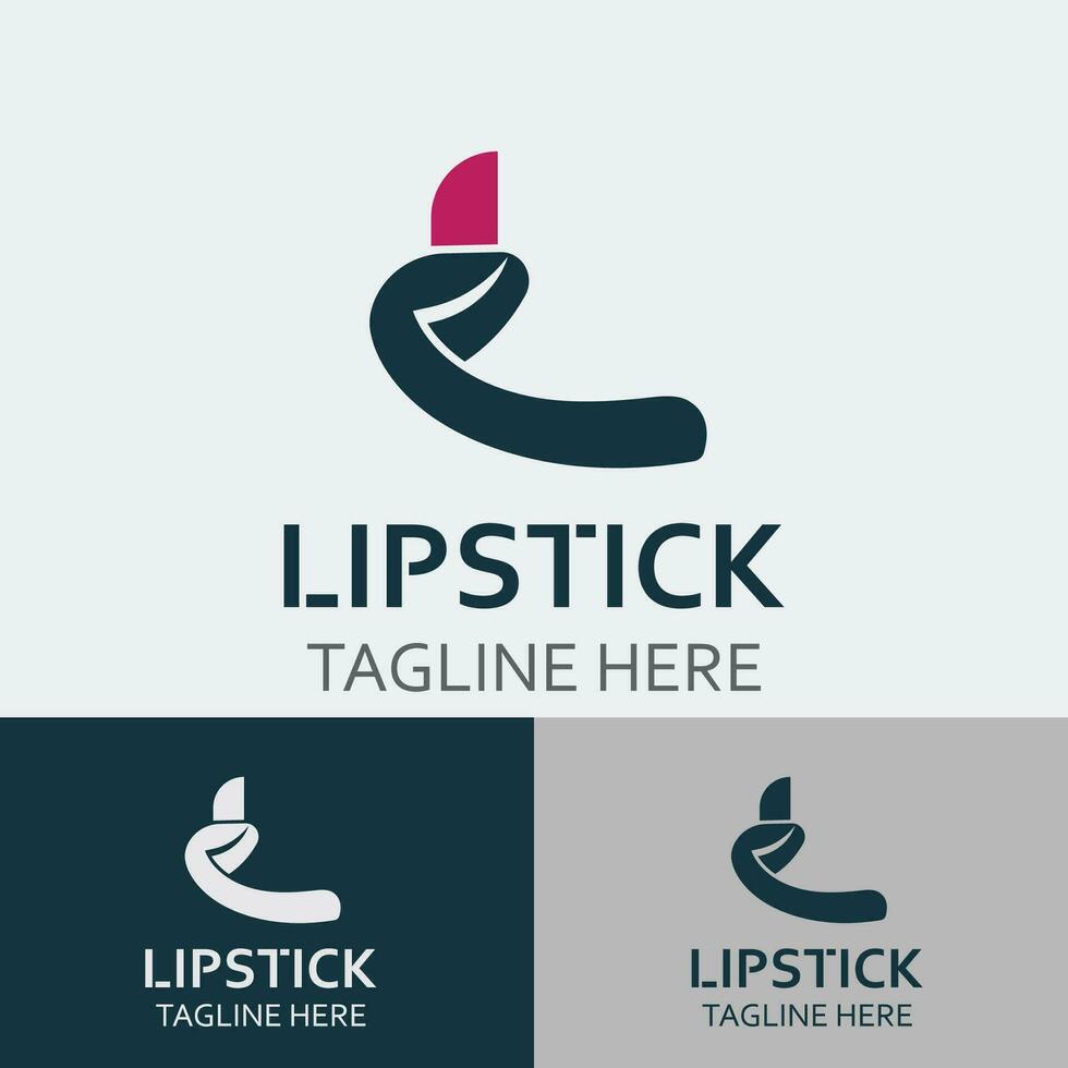 lápiz labial logo diseño para maquillaje Moda tienda y belleza vector cosmético diseño modelo