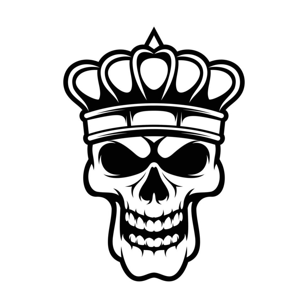 Skull King Outline vector