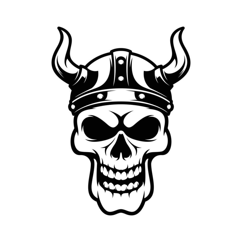Skull Viking Outline vector