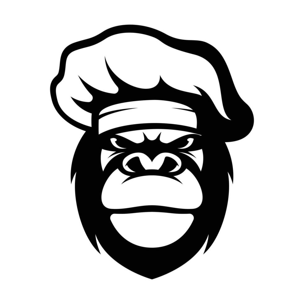 Gorilla Chef Outline vector